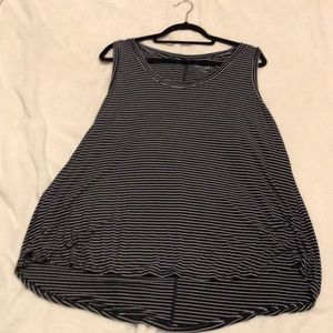 Navy and white striped tank. 2X